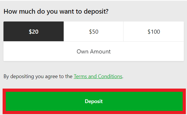 Betway deposit amount