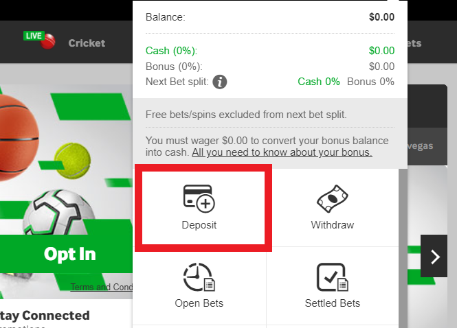 betway deposit button