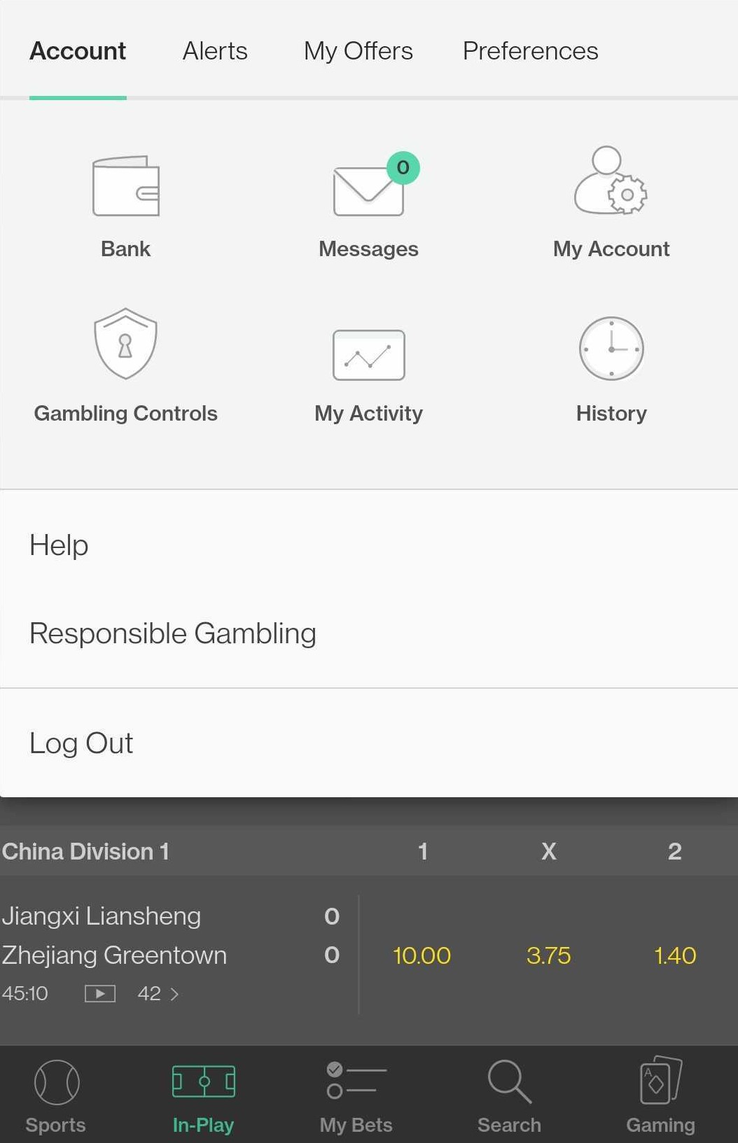 Bet365 App Navigation