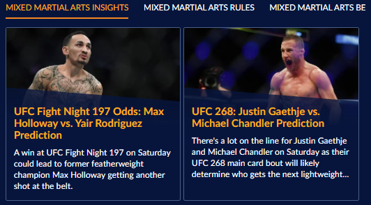 Sports Interaction mma insights