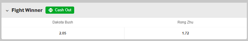 UFC Moneyline Dakota Bush vs. Rhong Zhu