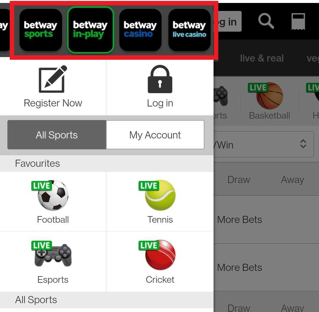 betway app navigation