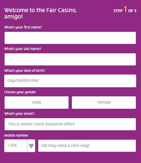 playojo registration form