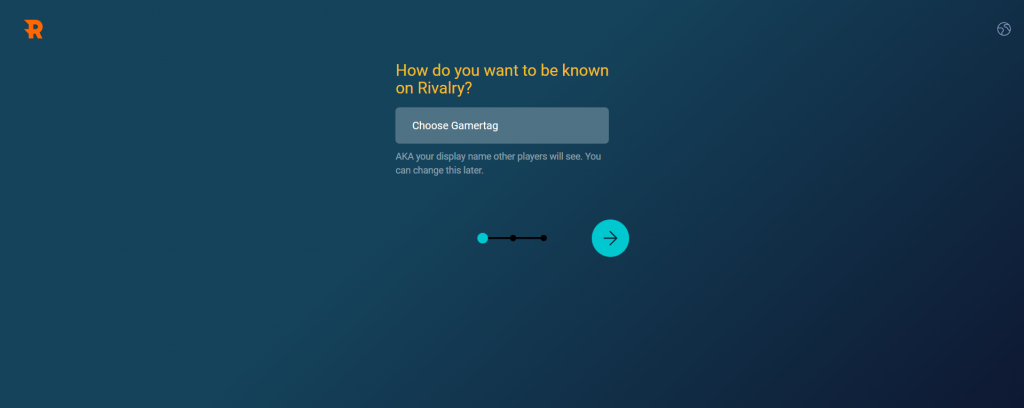 Signing Up at Rivalry - Choose Your Gamertag