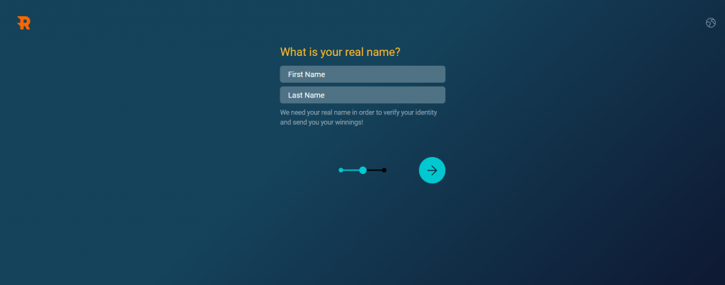 Signing Up at Rivalry - Insert Your Real Name