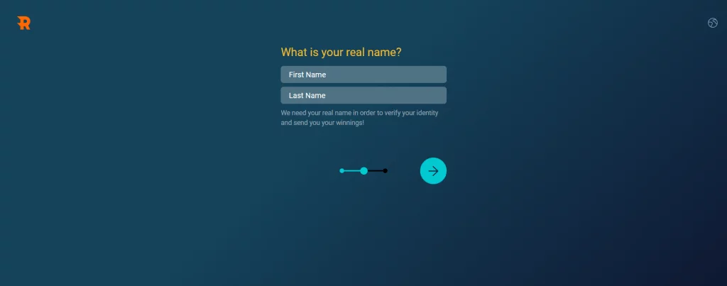 Signing Up at Rivalry - Insert Your Real Name