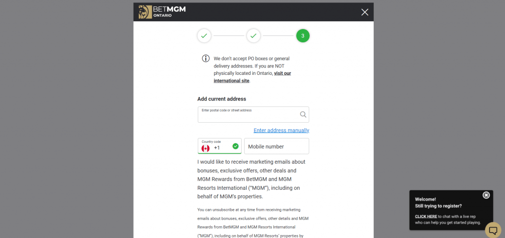 BetMGM Registration Step Four Part One