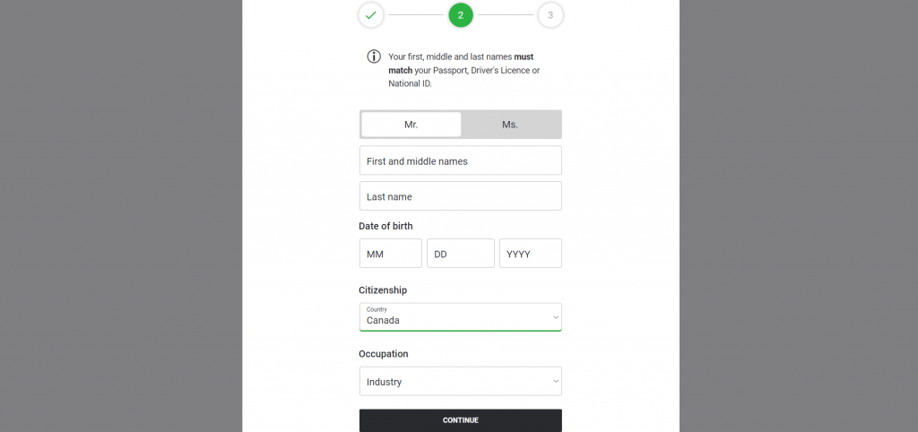 BetMGM Rgistration Step Three