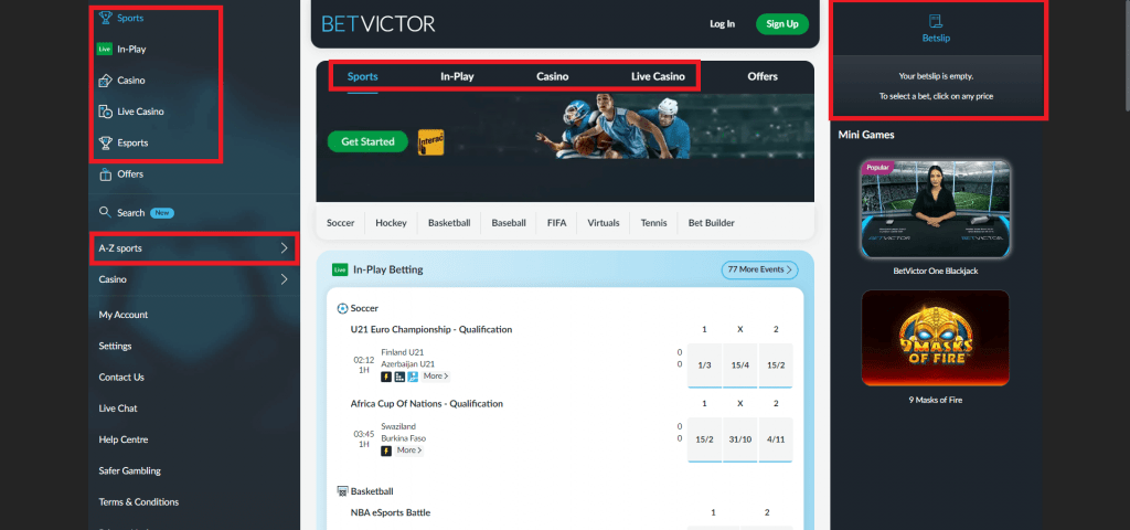BetVictor Homepage