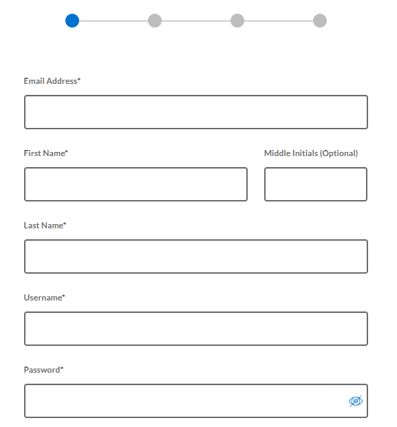 Provide email, username, and password