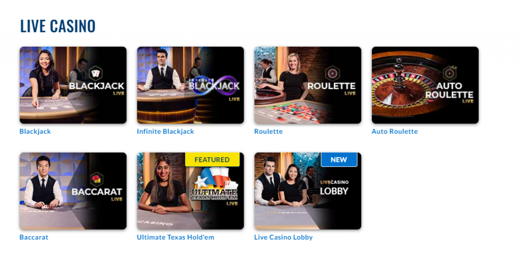 PROLINE+ Live Casino section