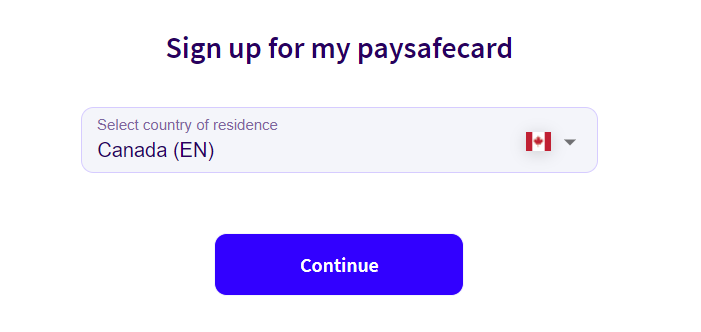 paysafecard sign up process 1