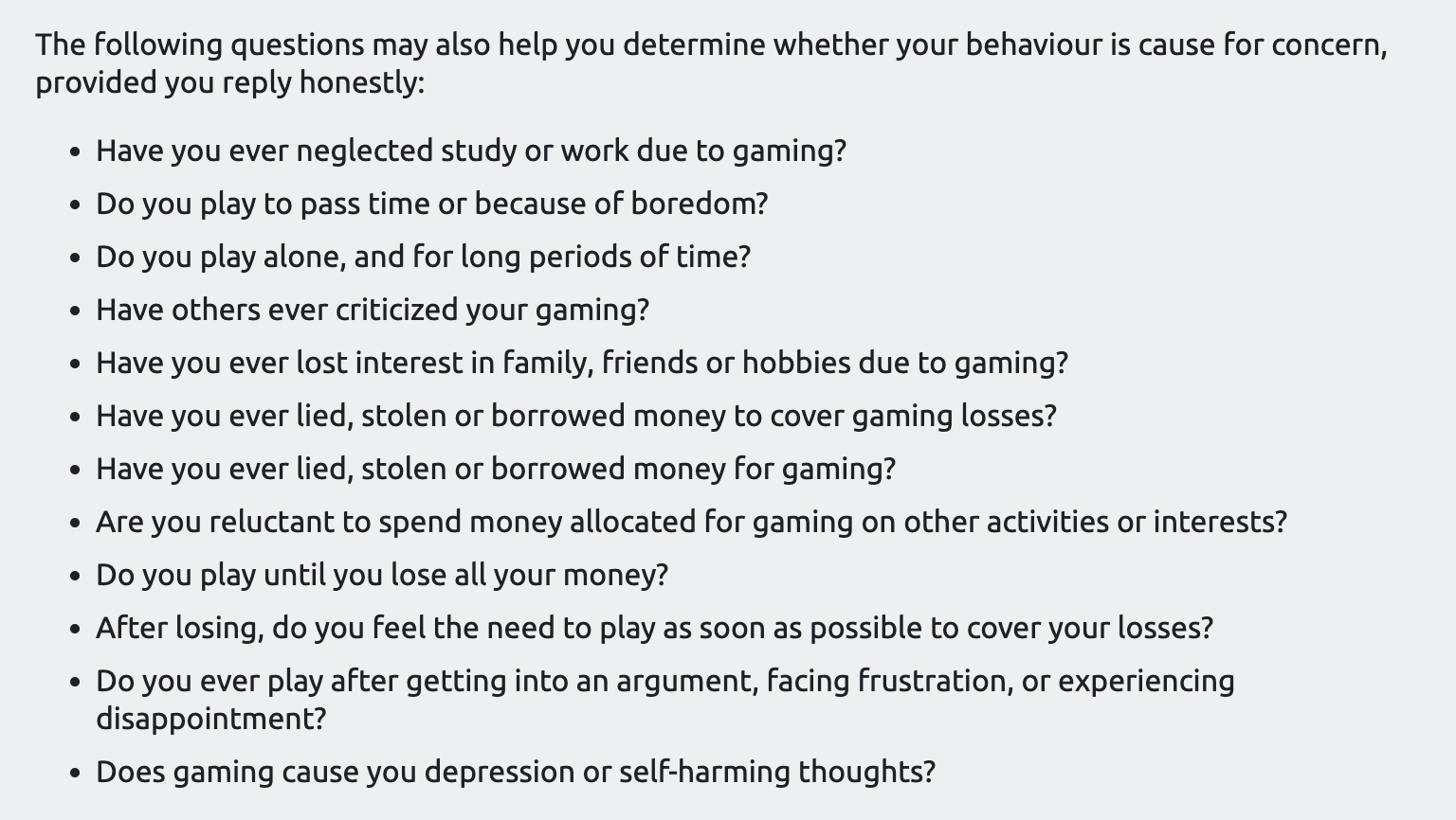 Responsible Gambling Quiz on Betano