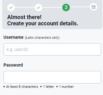 Choose Username and Password