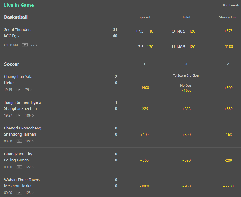 Bet365 live streaming and in-play