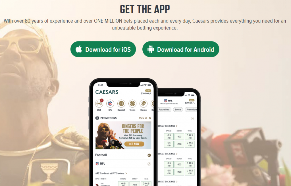 Caesars App Download — choose the device