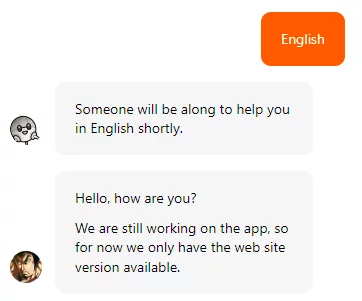Conversation with Rivalry's customer support agent