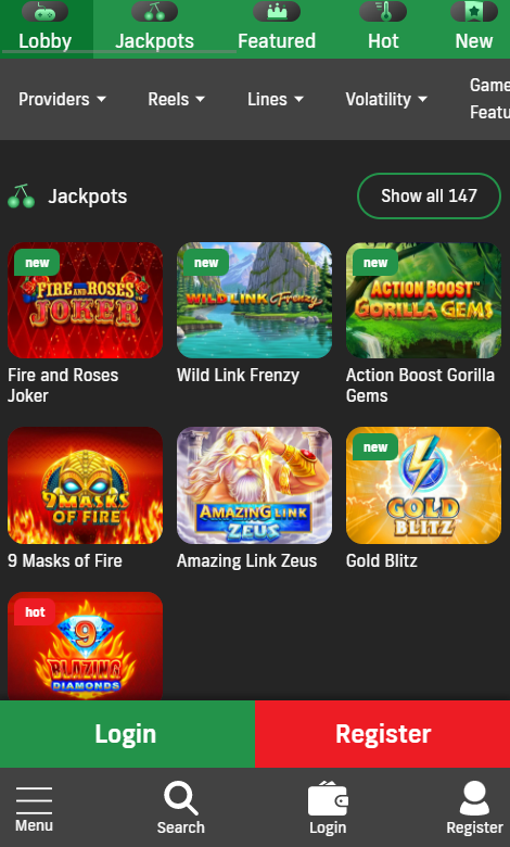 Bet99 App Casino Filters