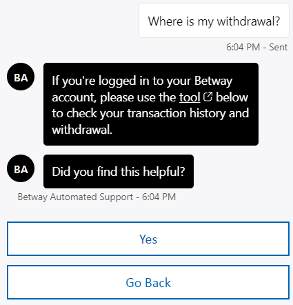 betway minimum withdrawal