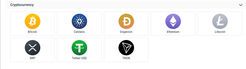 Full list of cryptocurrencies accepted at TonyBet