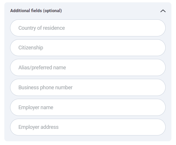 You can choose to fill some additional fields as well
