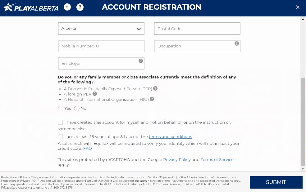 Play Alberta registration complete