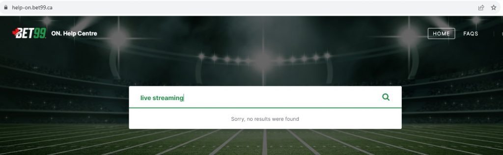 Bet99 website search for 'live streaming'