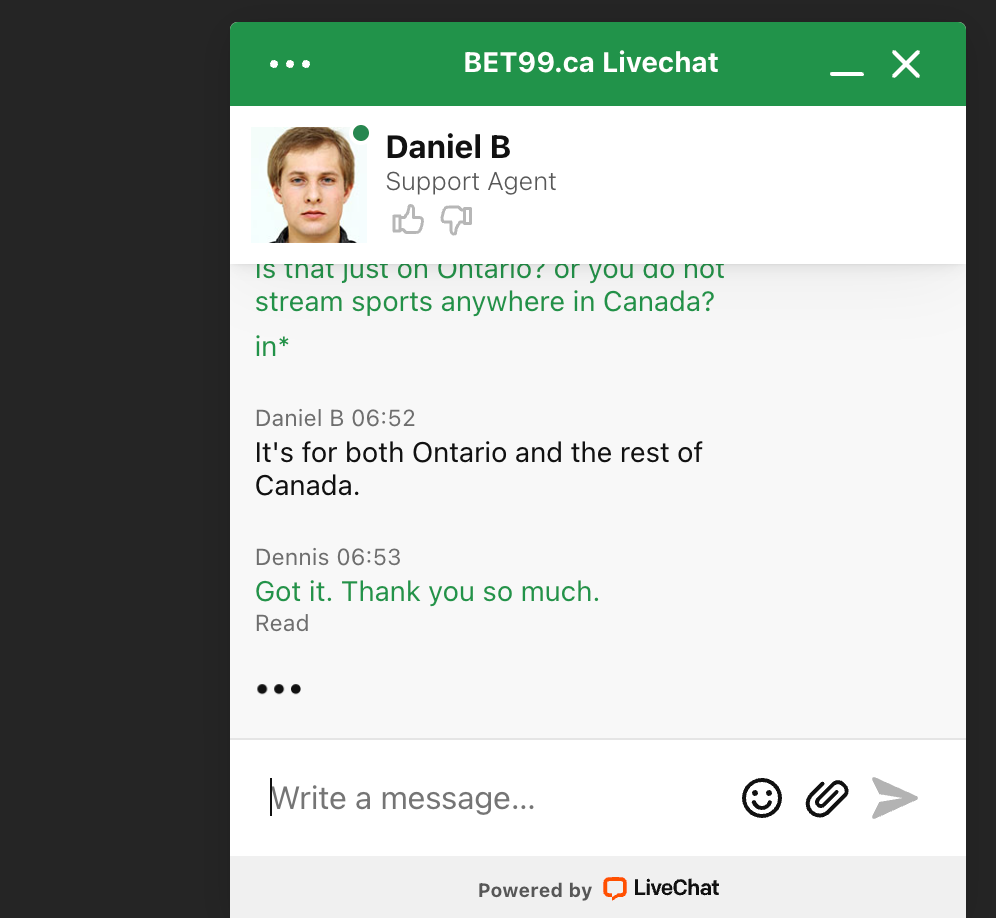 They also confirmed that live streaming isn't available across Canada.