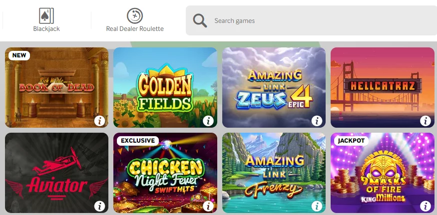 Betway casino search bar