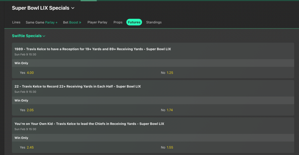 Swifties Specials Market on bet365