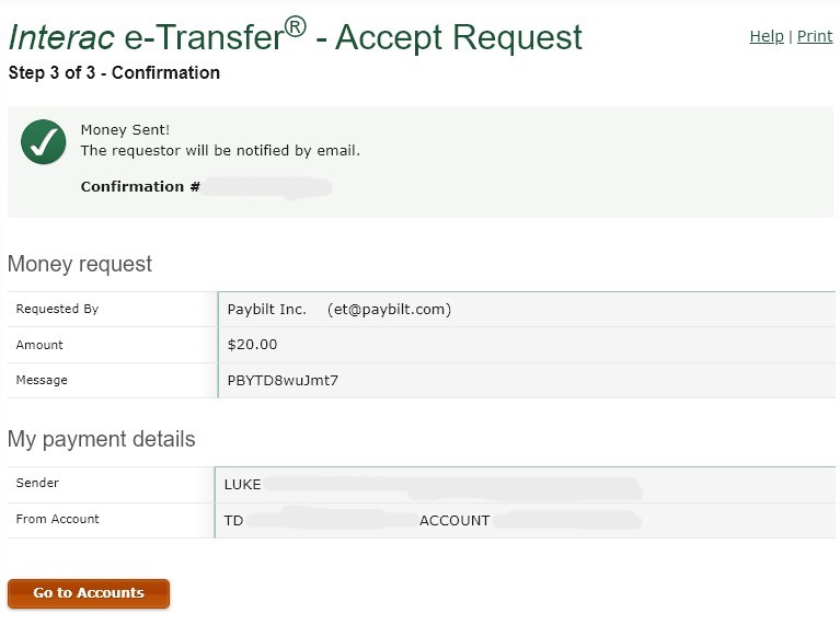e-Transfer Acceptance