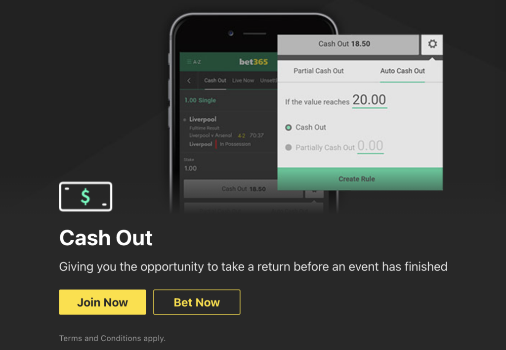 You can create Auto and Partial cashouts on bet365.