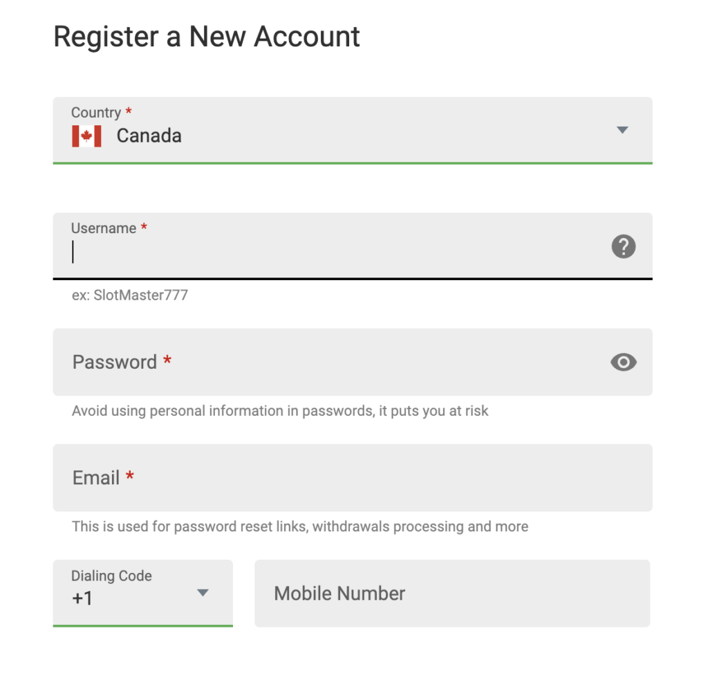 Step 3: Create a username and password