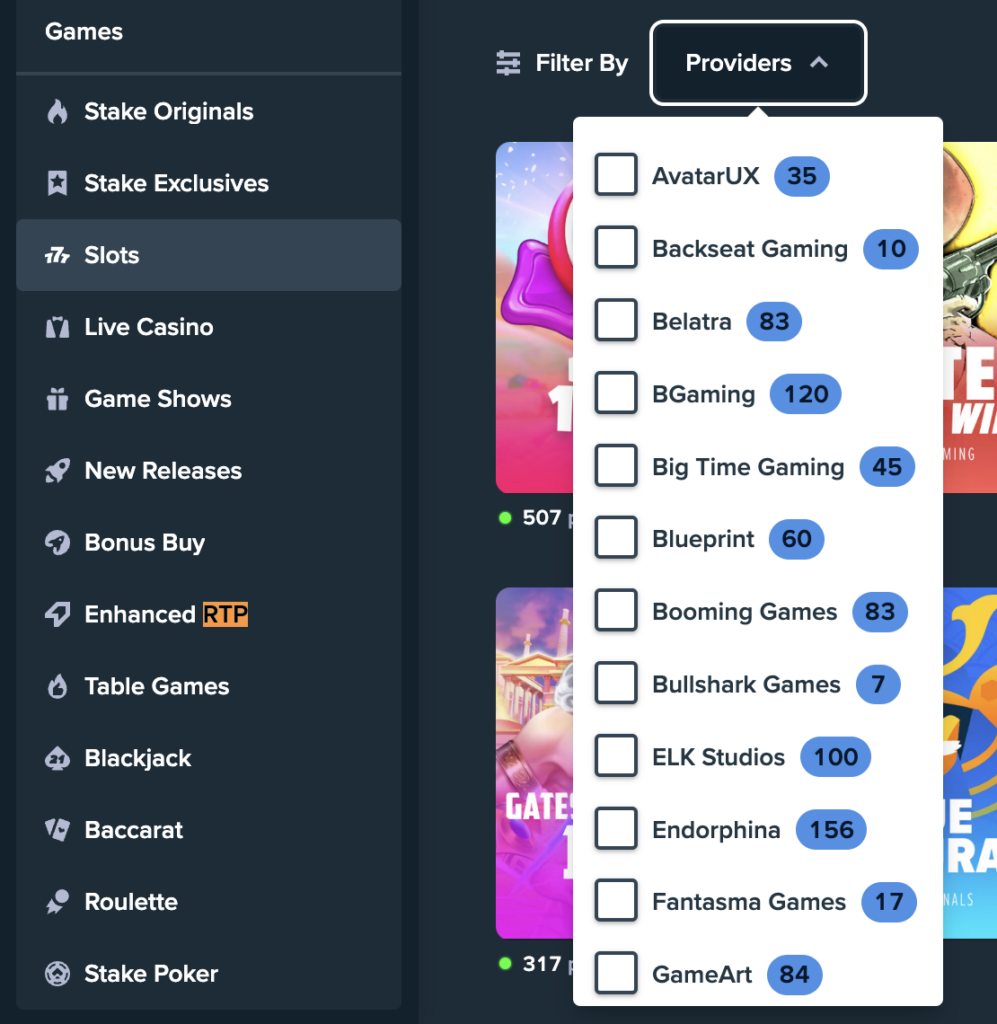 Filter to find slots by providers